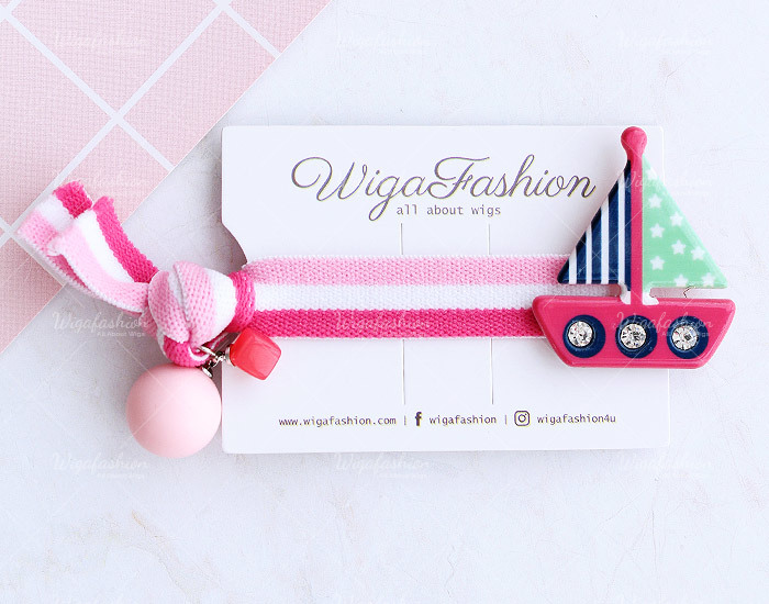 Hot Pink Flamingo Charm Hair Tie-2.jpg