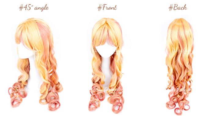 Two Tone Blonde/Light Pink Long Wavy 75cm-45-front-back.jpg
