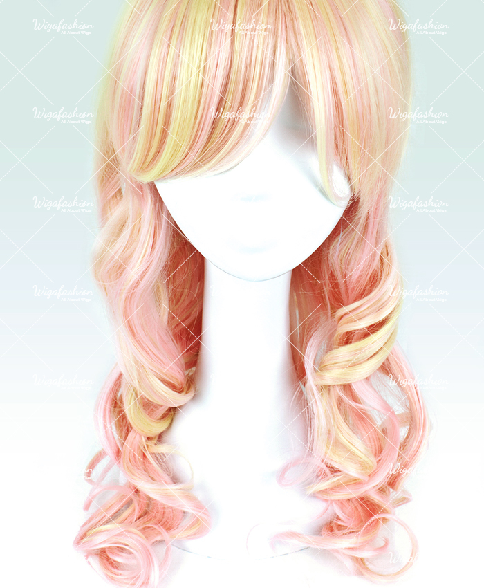 Two Tone Light Pinky/Yellow Long Wavy 60cm-2.jpg