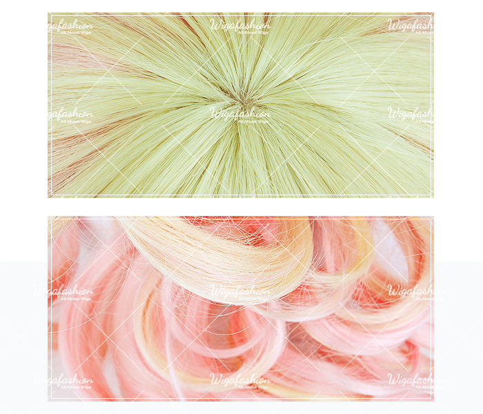 Two Tone Light Pinky/Yellow Long Wavy 60cm-closeup.jpg