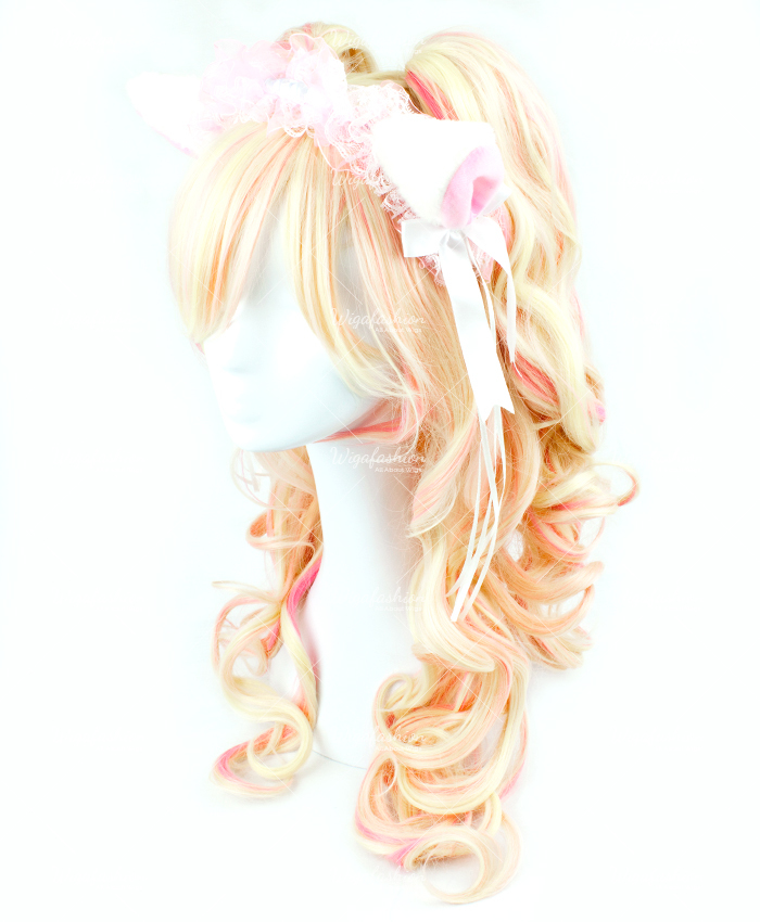 Light Blonde Pink Highlight Long Wavy 65cm-1.jpg