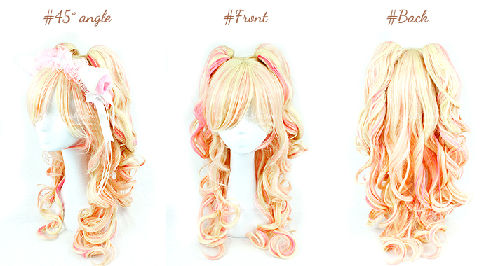 Light Blonde Pink Highlight Long Wavy 65cm-45-front-back.jpg