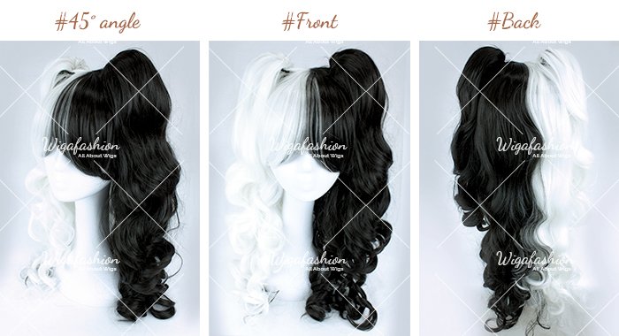 Two Tone Black White Curly 60cm-45-front-back.jpg