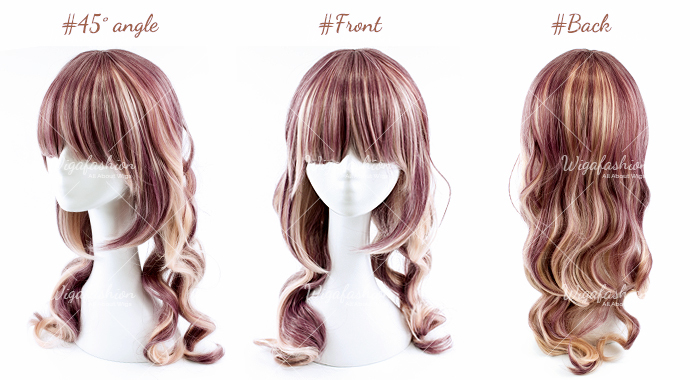 Maroon Red Ash Blonde Big Wavy 55cm-45-front-back.jpg