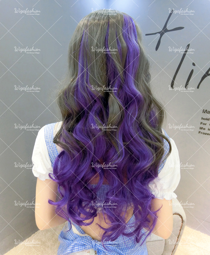 Two Tone Dark Grey/Violet Long Wavy 70cm-7.jpg