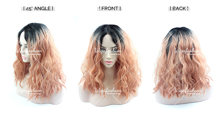 Peachy Pink Wavy Bob Lace Front Wig-45-front-back.jpg